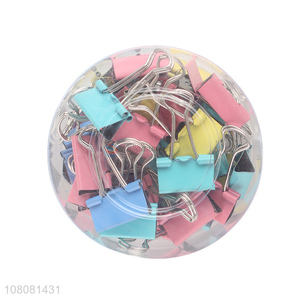 Wholesale stationery colored metal binder clips home office school clips