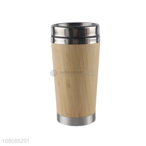 Wholesale creative wood grain stainless steel water cofee tumbler car mugs