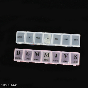 New arrival weekly 7compartment pill box medicine box