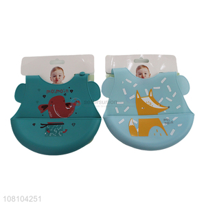 Wholesale Cartoon Pattern Adjustable Silicon Bibs For Baby