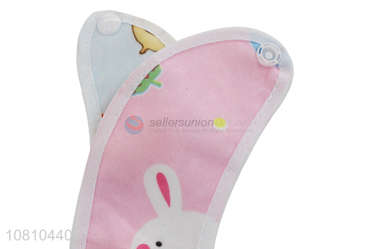 Low Price Cartoon Pattern Baby Bib With Snap Button