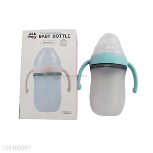 Top Quality Silicone Feeding Bottle Baby Bottle With Handle