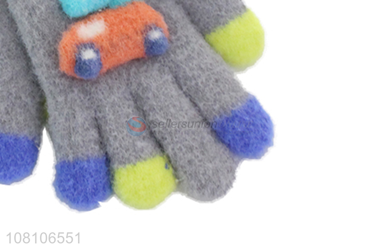 Yiwu supplier cute five-finger warm gloves for children