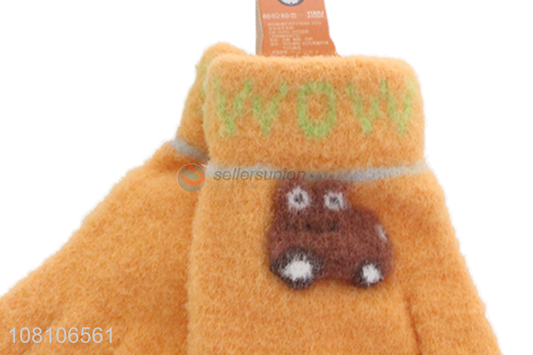 Low price wholesale knitted gloves children winter gloves