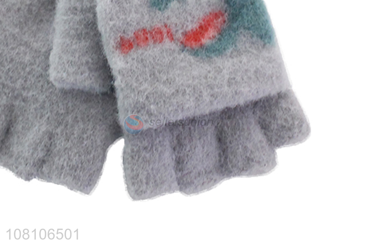 Low price wholesale flip gloves knitted gloves for children