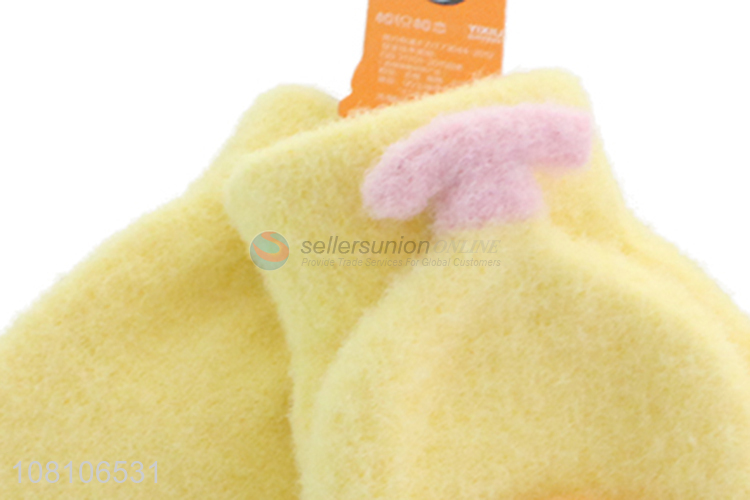 Cheap price yellow warm gloves children knitted gloves