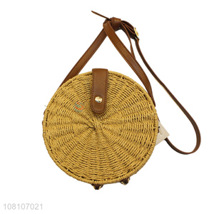 Top Quality Round Handmade Shoulder Bag Straw Bag For Women