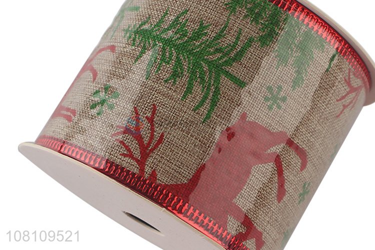 Top product custom printed Christmas ribbon DIY craft ribbon