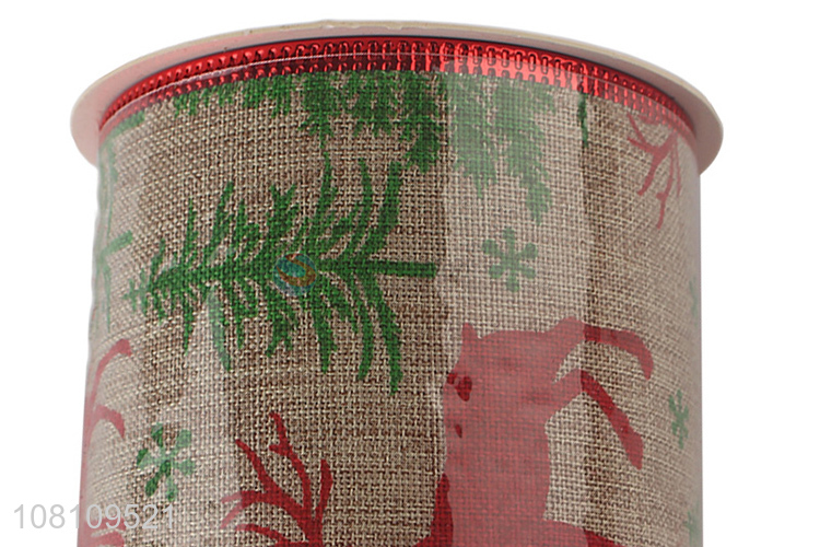Top product custom printed Christmas ribbon DIY craft ribbon