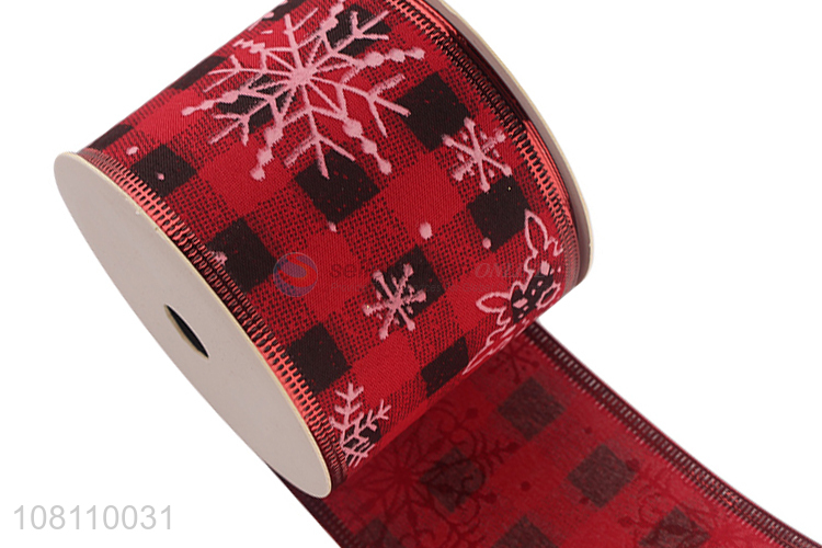 Low price wired Christmas ribbon for gift wrapping DIY craft