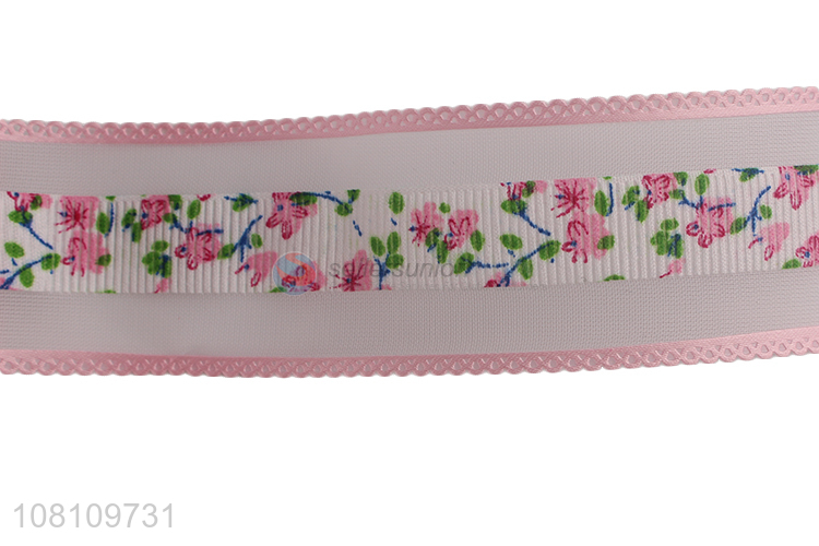 Online wholesale floral printing Christmas ribbon for DIY craft