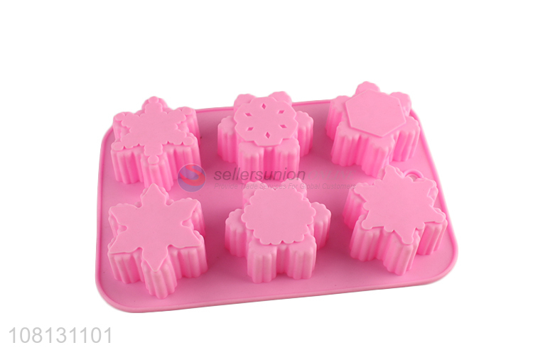 Good wholesale price pink creative snowflake cake mold