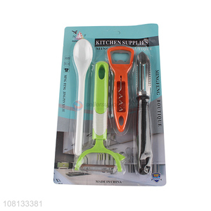 Latest style 4pieces plastic kitchen tools set fruit peeler