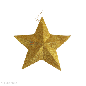 Wholesale Christmas decoration golden glitter five-pointed star