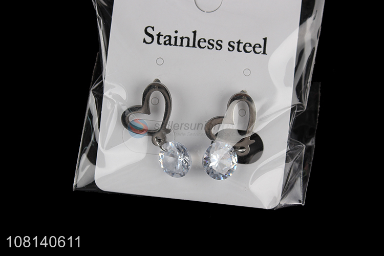 Top selling silver heart shape fashion ear studs for women