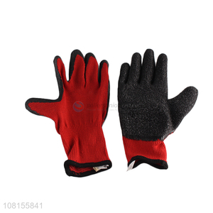 Low price 21s yarn latex crinkle work gloves for garden