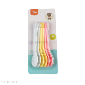 Top selling 6pieces plastic baby feeding spoon for household