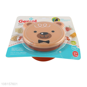 New design plastic cartoon baby snack cup with top quality