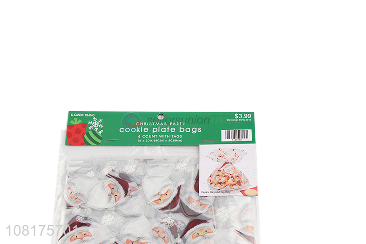 Hot sale Christmas party cookie plate bag plastic bags for candy