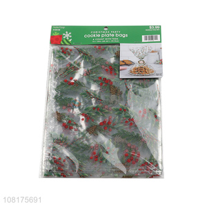 Wholesale Christmas party cookie plate bag cellophane treat bags