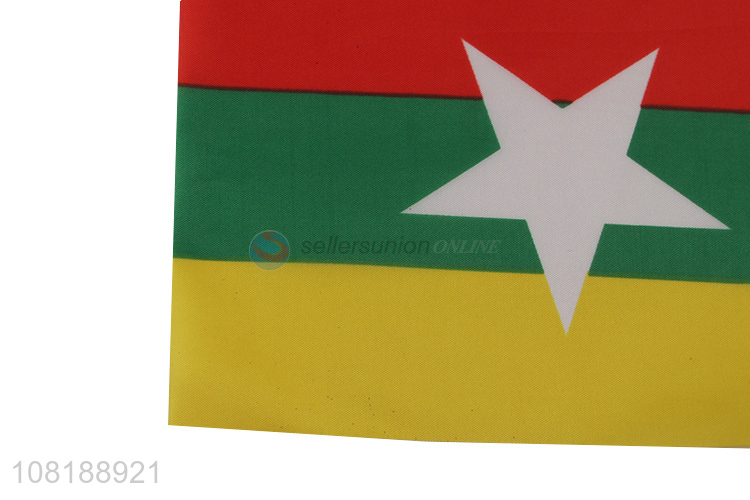 High quality hand-held Myanmar national flag mini stick flag for parades