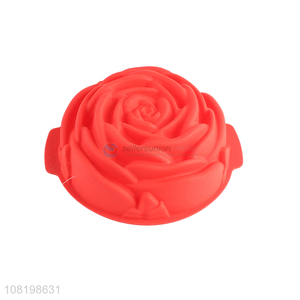 Hot items red rose shape baking tools <em>silicone</em> <em>cake</em> <em>mould</em>