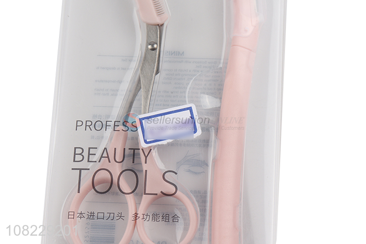 Good selling beauty tools eyebrow scissors eyebrow comb set