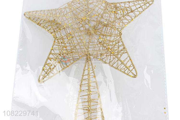Top product metal glittered Christmas tree topper star for decor
