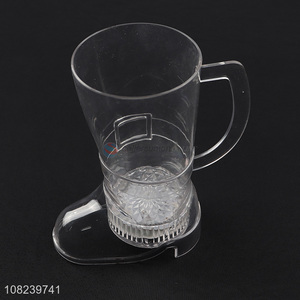 Creative design shoes shape plastic water cup with handle