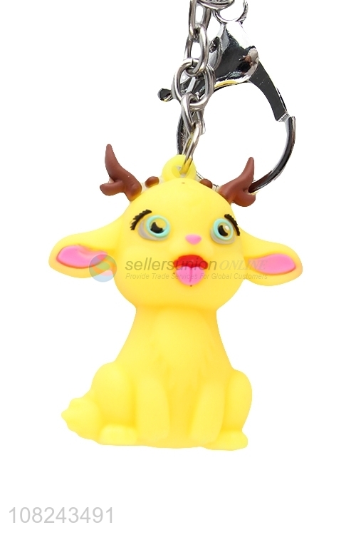 Wholesale cartoon animal keychain keyring soft pvc key chain pendant
