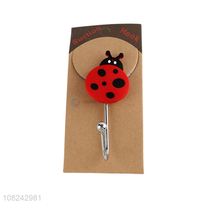 Best selling cartoon ladybird suction cup hook wall hanging hooks
