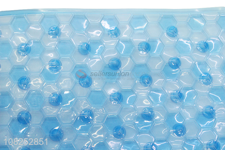 Yiwu market rectangular anti-slip pvc bath mat with suction cups