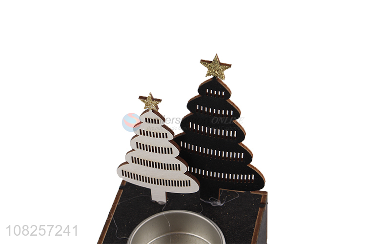 Low price wooden christmas candle holders party decoration