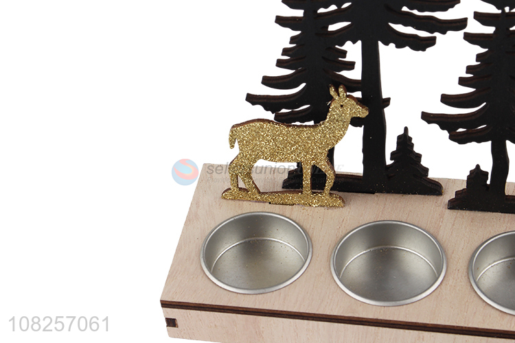 Yiwu wholesale wooden christmas candle holders for festival