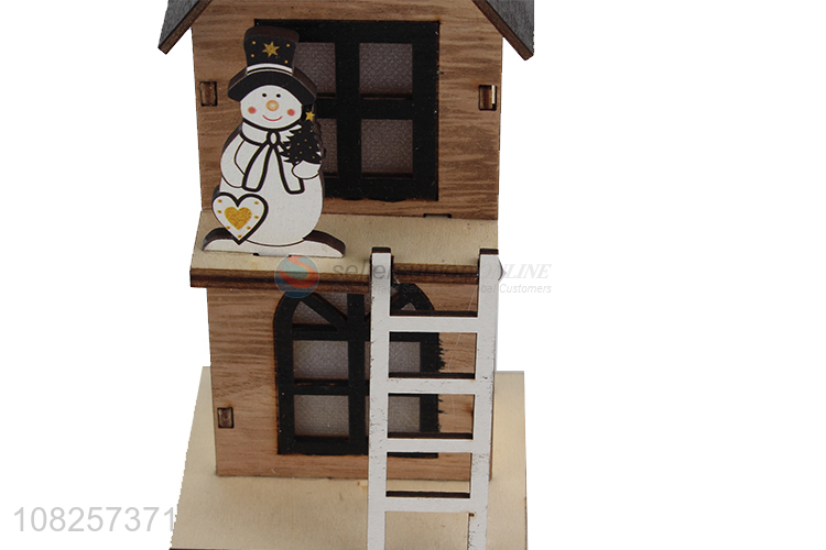 Hot selling cute Christmas crafts wooden desktop ornaments