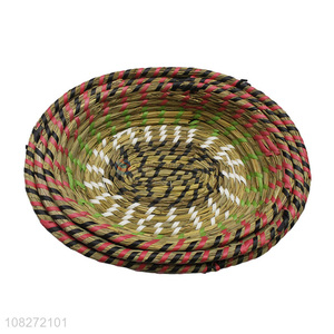 Wholesale 3 pieces oval woven straw baskets multi-use storage baskets