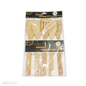 Hot selling durable heat resistant non-<em>stick</em> <em>bamboo</em> kitchen utensil set