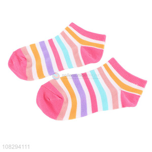 Hot Selling Fashion Striped Socks Breathable Kids Short Socks