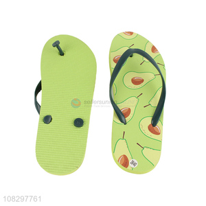 Good sale avocado printed women home outdoor casual flip-flops slippers