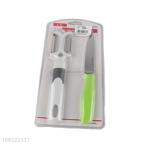 Good quality 2pieces kitchen gadget set fruit peeler and knife