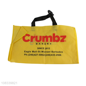 Wholesale price yellow non-woven bag portable shopping bag
