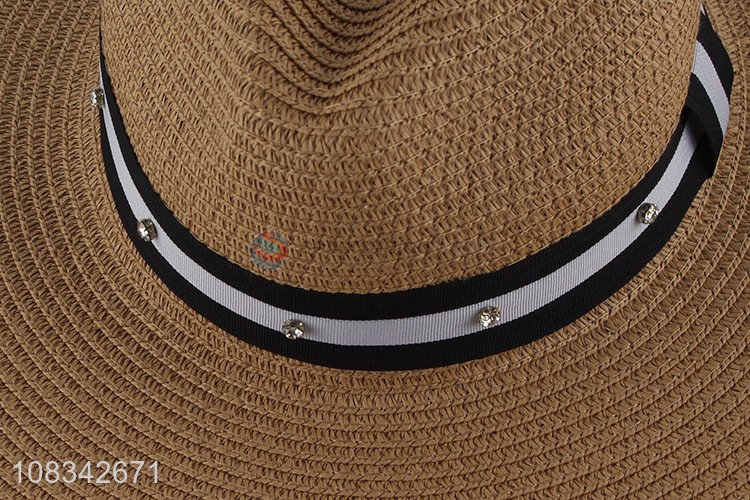 Newest Wide Brim Panama Straw Hat Fashion Beach Hat