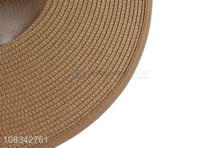 Wholesale Chiffon Bow Beach Floppy Female Sun Hat Straw Hat