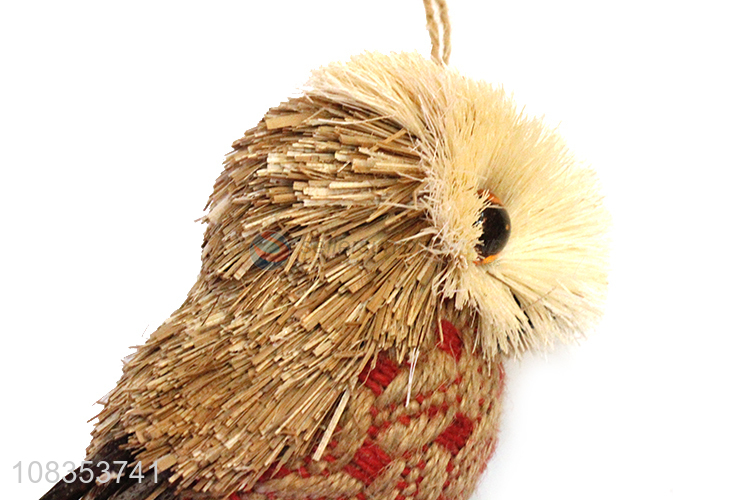 Good quality owl figurines animal statues grass crafts for gifts