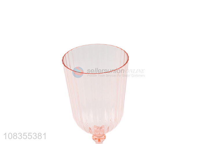 Good quality plastic goblet cups custom plastic wine glasses 300ml