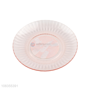 Factory price round transparent plastic fruit plate snacks dish