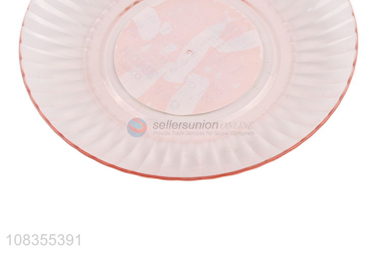 Factory price round transparent plastic fruit plate snacks dish