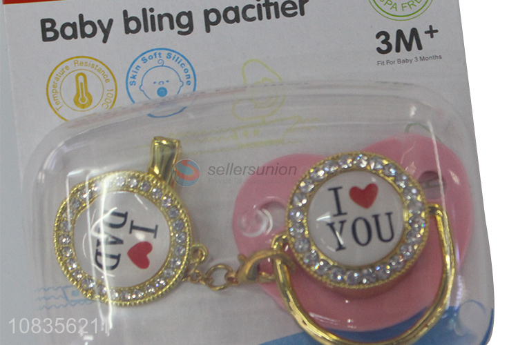 Wholelsale baby pacifier luxury bling baby pacifier nipple