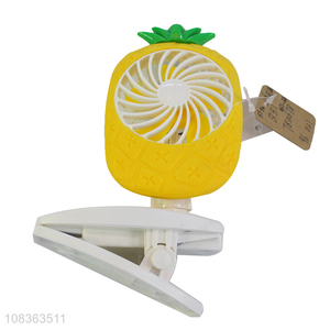 Hot selling rechargeable pineapple clip on desk fan for home office