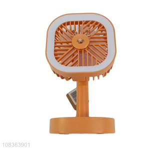 New imports 3 speeds usb rechargeable mini desk fan with light
